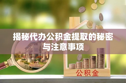 池上揭秘代办公积金提取的秘密与注意事项