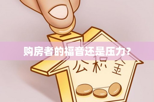 池上购房者的福音还是压力？