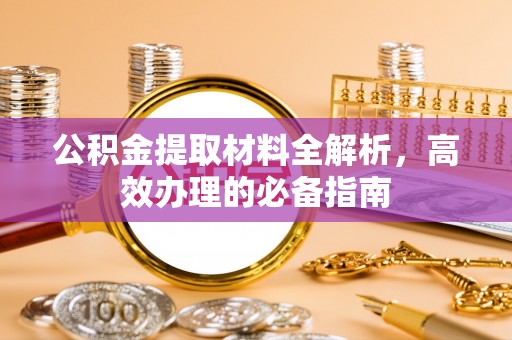 池上公积金提取材料全解析，高效办理的必备指南