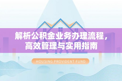 池上解析公积金业务办理流程，高效管理与实用指南