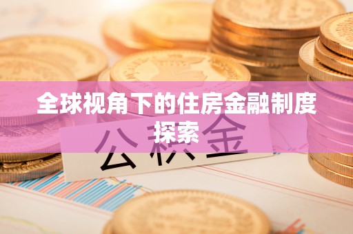 池上全球视角下的住房金融制度探索