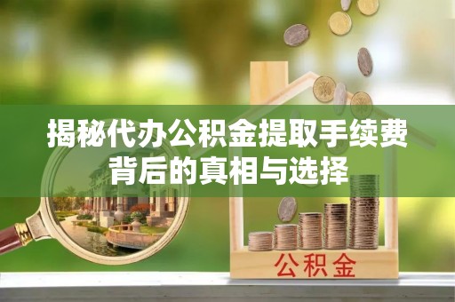 池上揭秘代办公积金提取手续费背后的真相与选择
