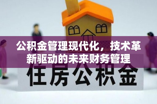 池上公积金管理现代化，技术革新驱动的未来财务管理