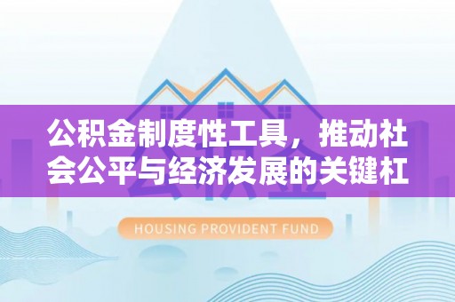 池上公积金制度性工具，推动社会公平与经济发展的关键杠杆