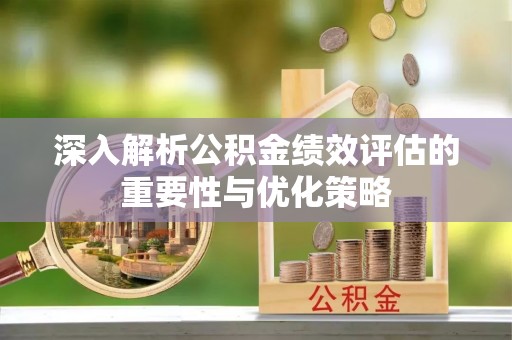 池上深入解析公积金绩效评估的重要性与优化策略