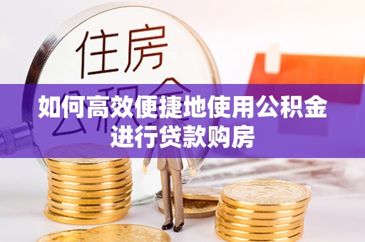 池上如何高效便捷地使用公积金进行贷款购房